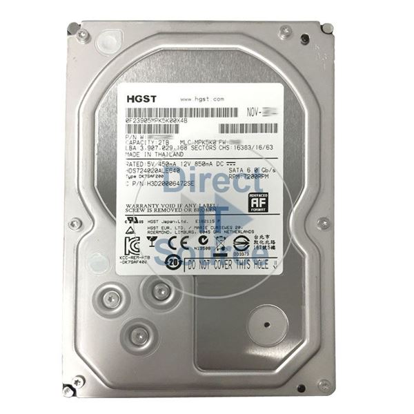 Hitachi HDS724020ALE640 - 2TB 7.2K SATA 6.0Gbps 3.5" 64MB Cache Hard Drive