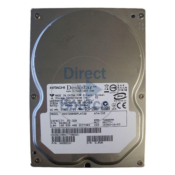 Hitachi HDS728080PLAT20 - 80GB 7.2K IDE 3.5Inch 2MB Cache Hard Drive