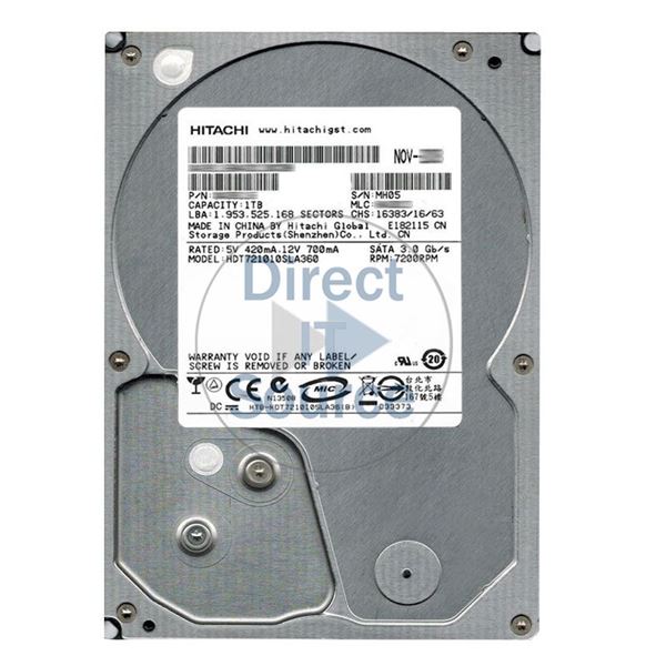 Hitachi HDT721010SLA360 - 1TB 7.2K SATA 3.0Gbps 3.5Inch 16MB Cache Hard Drive