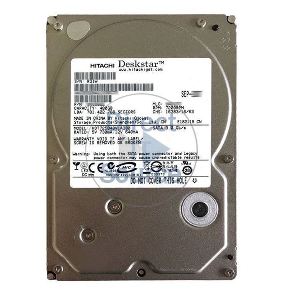 Hitachi HDT725040VLA380 - 400GB 7.2K SATA 3.0Gbps 3.5Inch 8MB Cache Hard Drive