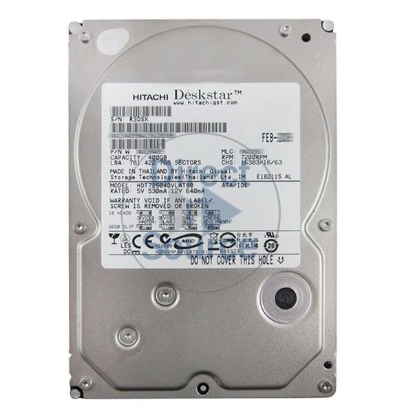 Hitachi HDT725040VLAT80 - 400GB 7.2K IDE 3.5Inch 8MB Cache Hard Drive