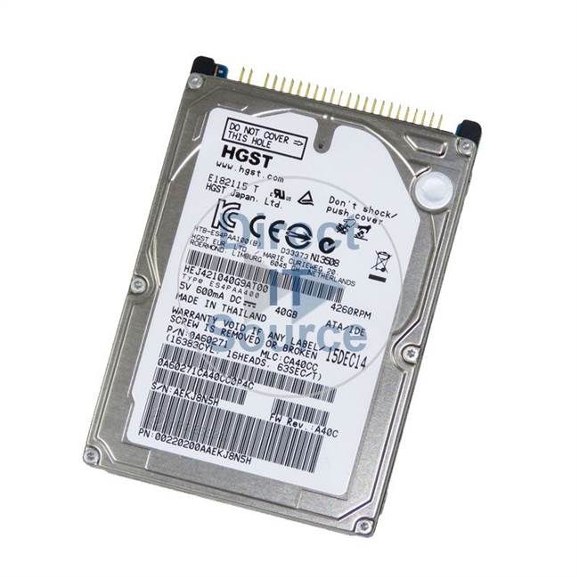 Hitachi HEJ421040G9AT00 - 40GB 4.2K  2.5" Cache Hard Drive