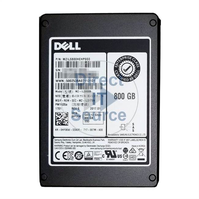 Dell HF06W - 800GB SAS 12Gbps 2.5" SSD