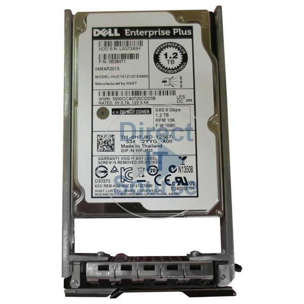 Dell HFJ8D - 1.2TB 10K SAS 6.0Gbps 2.5" Hard Drive