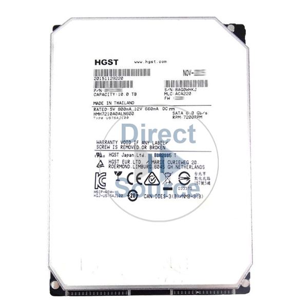 Hitachi HMH7210A0ALN600 - 10TB 7.2K SATA 6.0Gbps 3.5" 256MB Cache Hard Drive