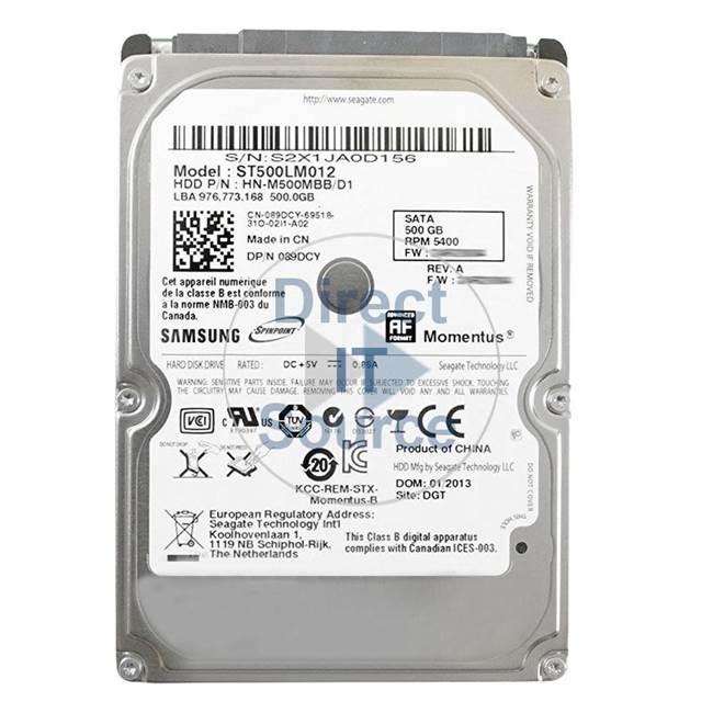 Dell HN-M500MBB-D1 - 500GB 5.4K SATA 2.5" Hard Drive