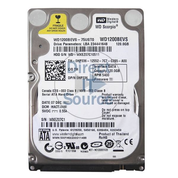 Dell HP336 - 120GB 5.4K SATA 2.5" Hard Drive