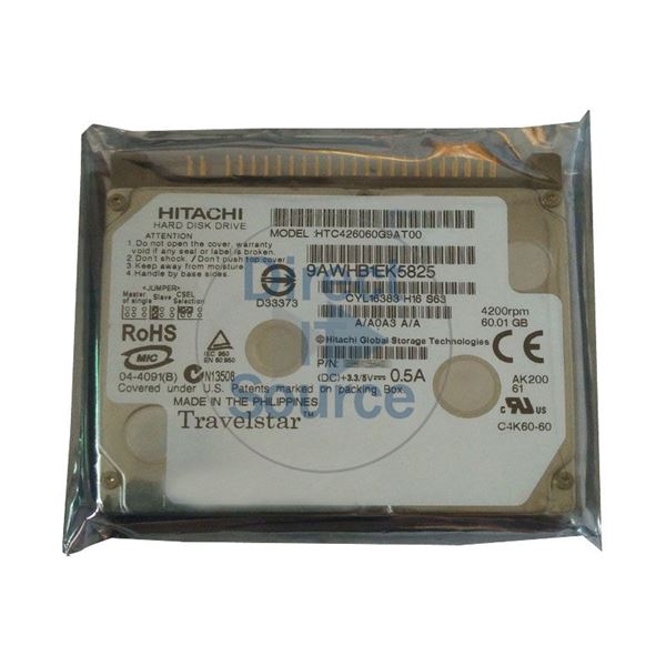 Hitachi HTC426060G9AT00 - 60.01GB 4.2K IDE 1.8Inch 2MB Cache Hard Drive