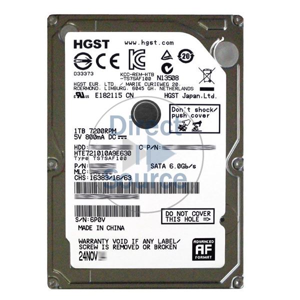 Hitachi HTE721010A9E630 - 1TB 7.2K SATA 6.0Gbps 2.5Inch 32MB Cache Hard Drive