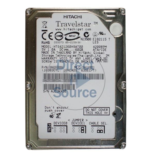 Hitachi HTS421260H9AT00 - 60GB 4.2K IDE 2.5Inch 2MB Cache Hard Drive