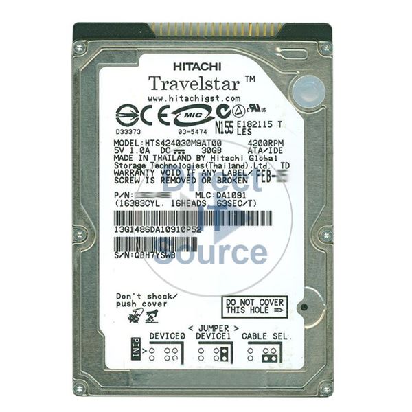 Hitachi HTS424030M9AT00 - 30GB 4.2K IDE 2.5" 2MB Cache Hard Drive