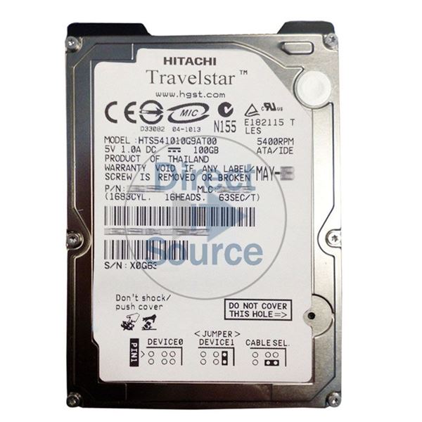 Hitachi HTS541010G9AT00 - 100GB 5.4K IDE 2.5Inch 8MB Cache Hard Drive