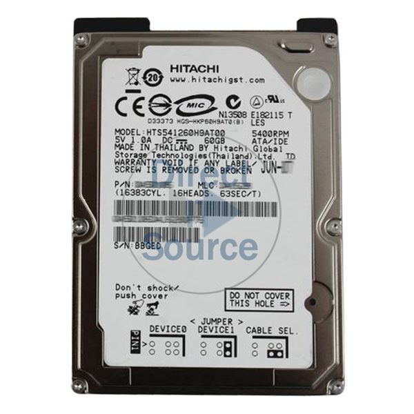 Hitachi HTS541260H9AT00 - 60GB 5.4K IDE 2.5Inch 8MB Cache Hard Drive