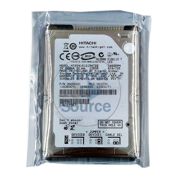 Hitachi HTS541612J9AT00 - 120GB 5.4K IDE 2.5Inch 8MB Cache Hard Drive