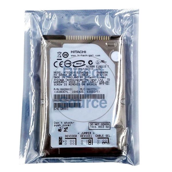 Hitachi HTS541616J9AT00 - 160GB 5.4K IDE 2.5Inch 8MB Cache Hard Drive