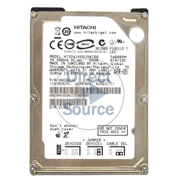 Hitachi HTS541660J9AT00 - 60GB 5.4K IDE 2.5Inch 8MB Cache Hard Drive