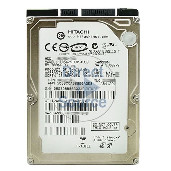 Hitachi HTS542516K9A300 - 160GB 5.4K SATA 3.0Gbps 2.5Inch 8MB Cache Hard Drive