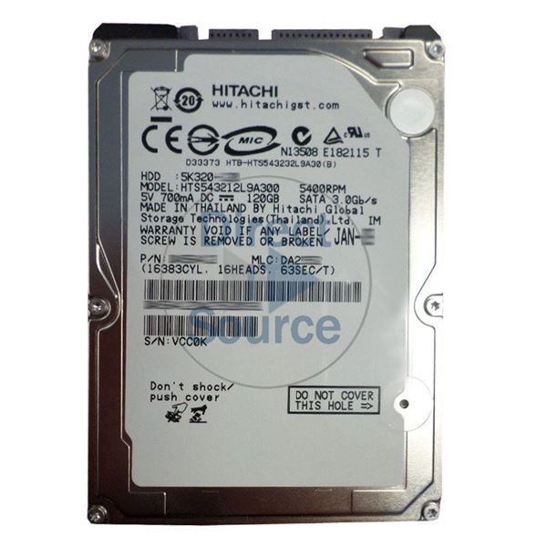 Hitachi HTS543212L9A300 - 120GB 5.4K SATA 3.0Gbps 2.5Inch 8MB Cache Hard Drive