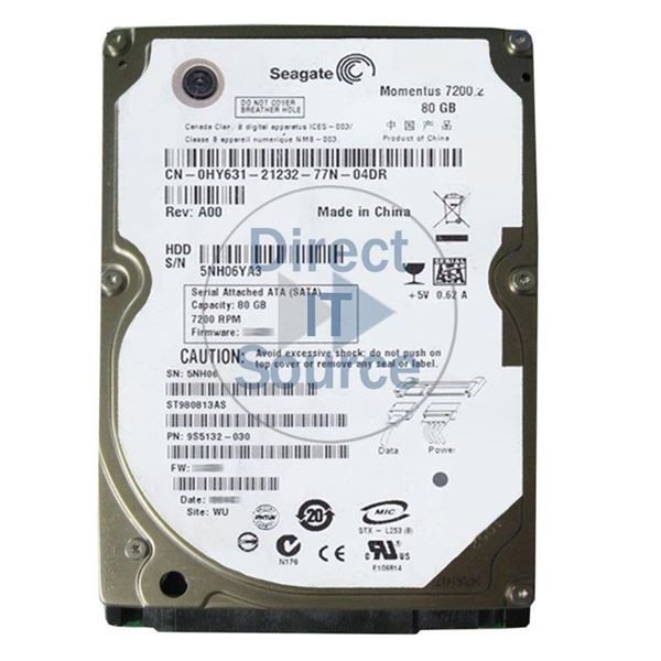 Dell HY631 - 80GB 7.2K SATA 2.5" 8MB Cache Hard Drive