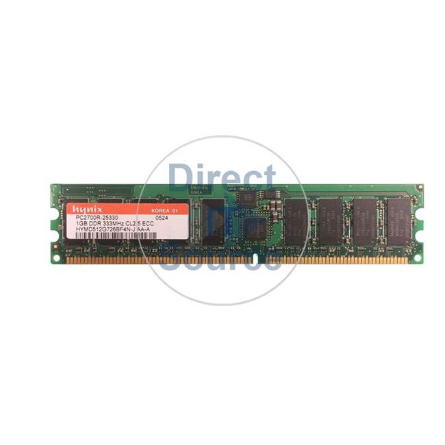 Dell HYMD512G726BF4N-J - 1GB DDR 333MHz PC-2700 184-Pins Cl2.5 2.5V Single Rank ECC Registered DIMM Memory