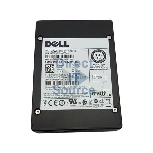 Dell JD6CH - 1.6TB PCIe 2.5" SSD