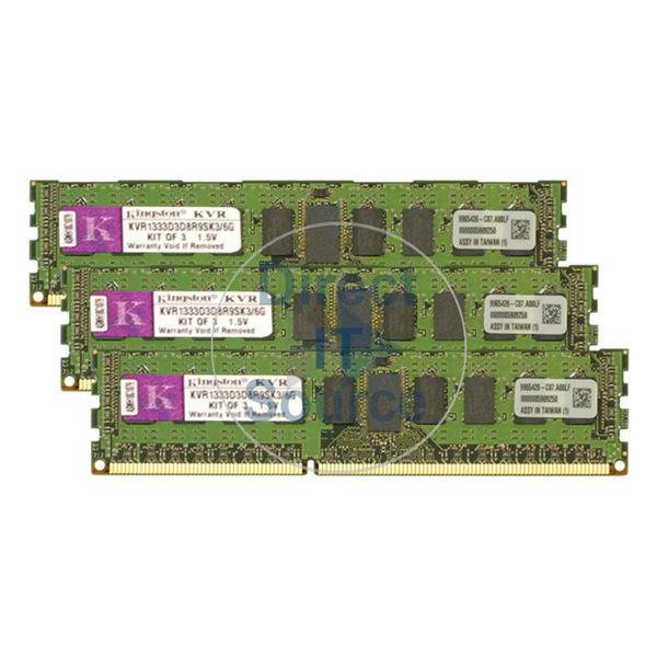 Kingston KVR1333D3D8R9SK3/6G - 6GB 3x2GB DDR3 PC3-10600 ECC REGISTERED 240-Pins Memory