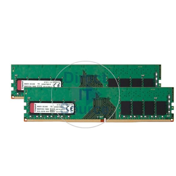 Kingston KVR24N17S8K2/16 - 16GB 2x8GB DDR4 PC4-19200 Non-ECC Unbuffered 288-Pins Memory