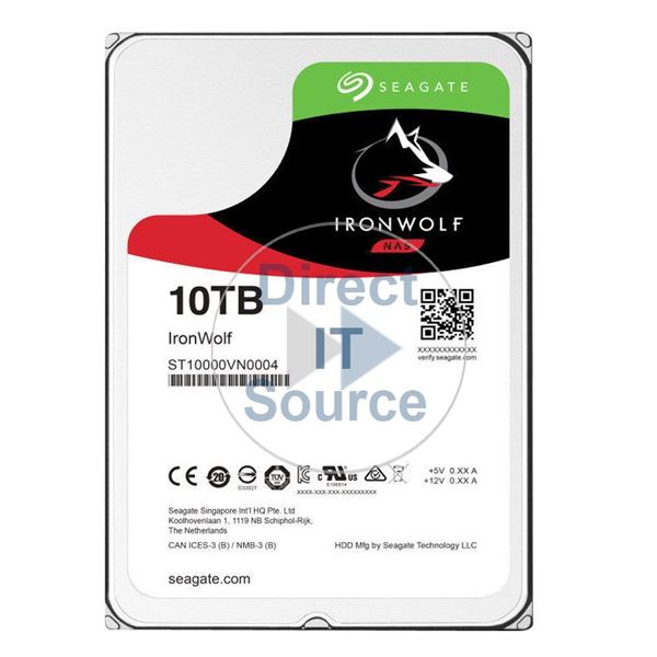 Seagate ST10000VN0004 - 10TB  7.2K SATA 6.0Gbps 3.5" 256MB Cache Hard Drive