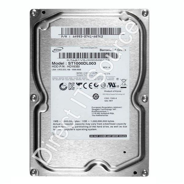 Seagate ST1000DL003 - 1TB 5.4K SATA 3.5" 32MB Cache Hard Drive