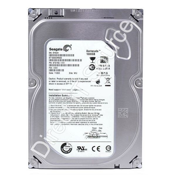 Seagate ST1000DM000 - 1TB 7.2K SATA 3.0Gbps 3.5" 32MB Cache Hard Drive