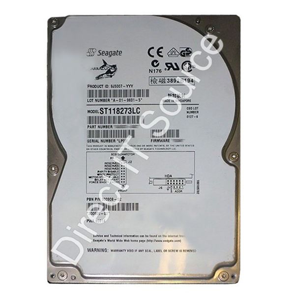 Seagate ST118273LC - 18.2GB 7.2K 80-PIN Ultra2-Wide SCSI 3.5" 1MB Cache Hard Drive