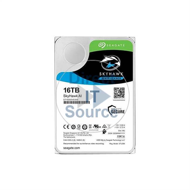 Seagate ST16000VE000 - 16TB 7.2K SATA 6.0Gbps 3.5" 256MB Cache Hard Drive