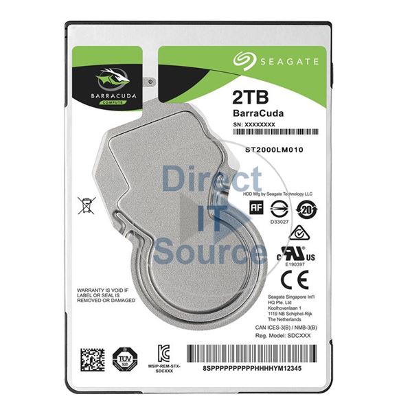 Seagate ST2000LM010 - 2TB 5.4K SATA 6.0Gbps 2.5" 128MB Cache Hard Drive