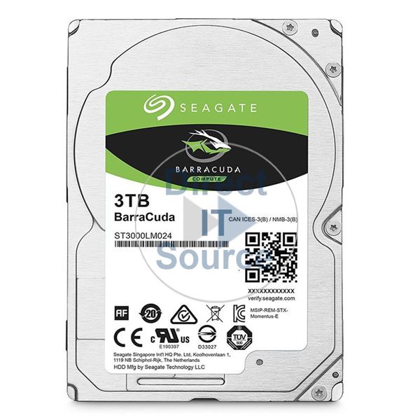 Seagate ST3000LM024 - 3TB 5.4K SATA 6.0Gbps 2.5" 128MB Cache Hard Drive