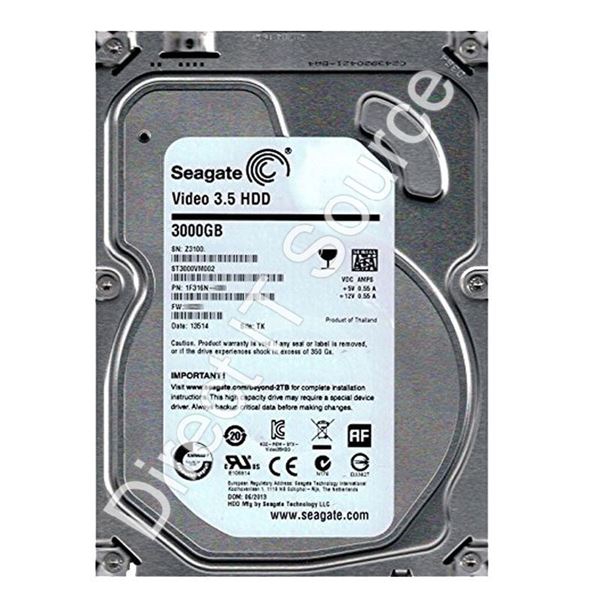 Seagate ST3000VM002 - 3TB 5.9K SATA 6.0Gbps 3.5" 64MB Cache Hard Drive