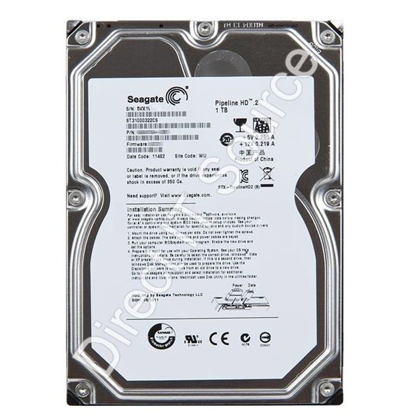 Seagate ST31000322CS - 1TB 5.9K SATA 3.0Gbps 3.5" 8MB Cache Hard Drive