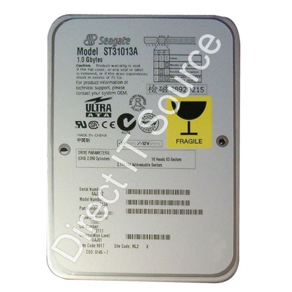 Seagate ST31013A - 1.08GB 4.5K Ultra-ATA/3 3.5" 128KB Cache Hard Drive