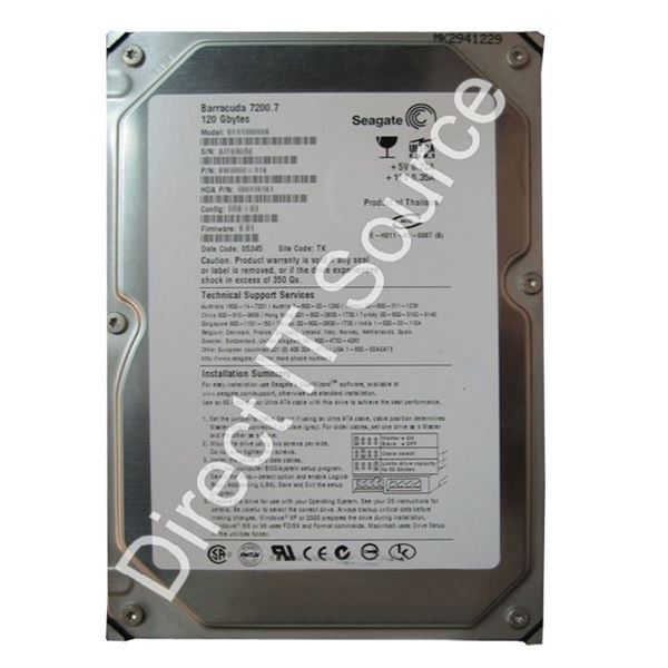 Seagate ST3120828AS - 120GB 7.2K SATA 3.0Gbps 3.5" 8MB Cache Hard Drive