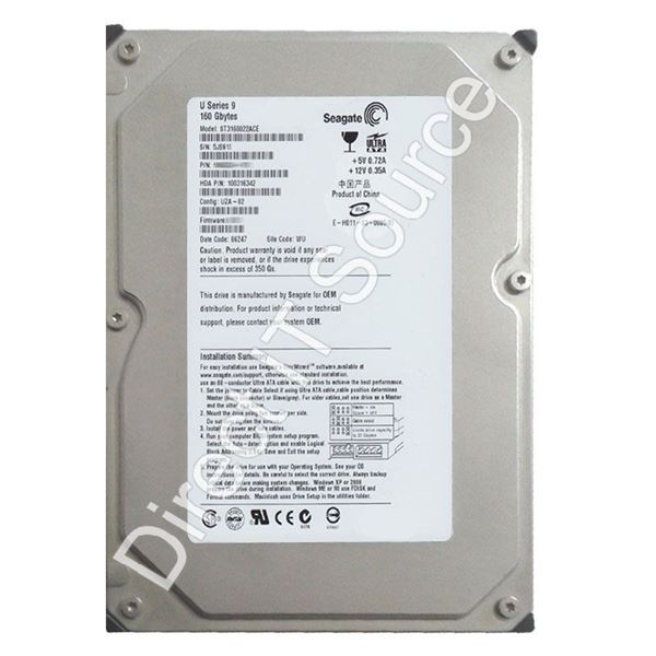 Seagate ST3160022ACE - 160GB 5.4K Ultra-ATA/100 3.5" 2MB Cache Hard Drive