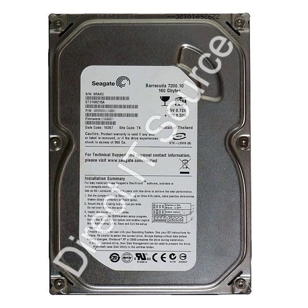 Seagate ST3160215A - 160GB 7.2K Ultra-ATA/100 3.5" 2MB Cache Hard Drive