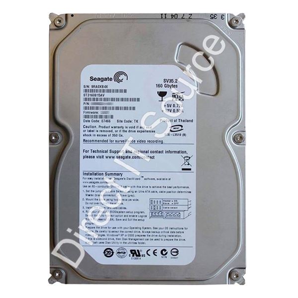 Seagate ST3160815AV - 160GB 7.2K Ultra-ATA/100 3.5" 8MB Cache Hard Drive