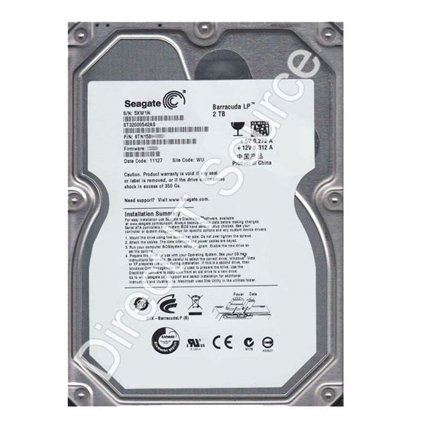 Seagate ST32000542AS - 2TB 5.9K SATA 3.5" 32MB Cache Hard Drive