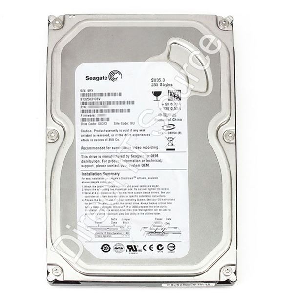 Seagate ST3250310SV - 250GB 7.2K SATA 3.0Gbps 3.5" 8MB Cache Hard Drive