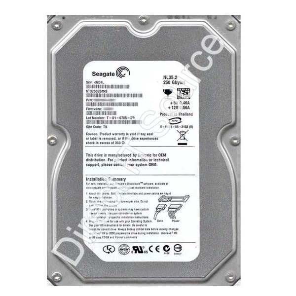 Seagate ST3250624NS - 250GB 7.2K SATA 3.5" 16MB Cache Hard Drive