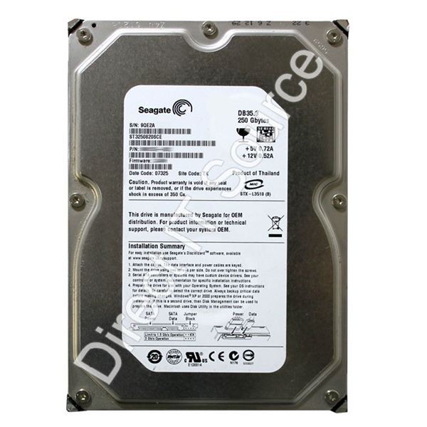 Seagate ST3250820SCE - 250GB 7.2K SATA 3.0Gbps 3.5" 8MB Cache Hard Drive