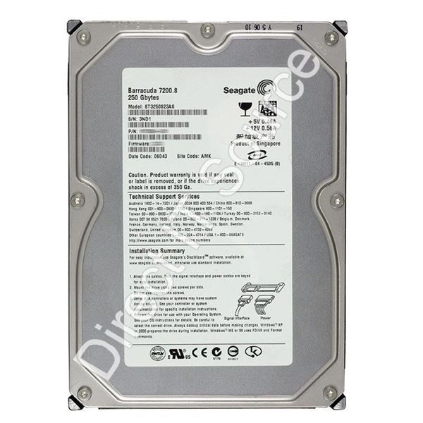 Seagate ST3250823AS - 250GB 7.2K SATA 1.5Gbps 3.5" 8MB Cache Hard Drive