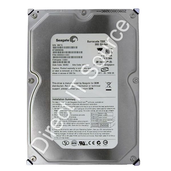 Seagate ST3300822A - 300GB 7.2K Ultra-ATA/100 3.5" 8MB Cache Hard Drive