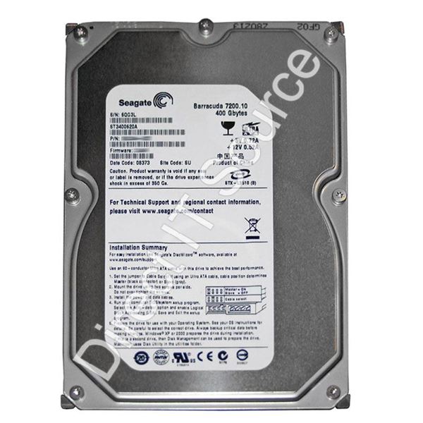 Seagate ST3400620A - 400GB 7.2K Ultra-ATA/100 3.5" 16MB Cache Hard Drive