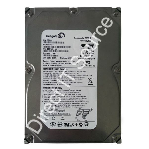 Seagate ST3400633AS - 400GB 7.2K SATA 3.0Gbps 3.5" 16MB Cache Hard Drive