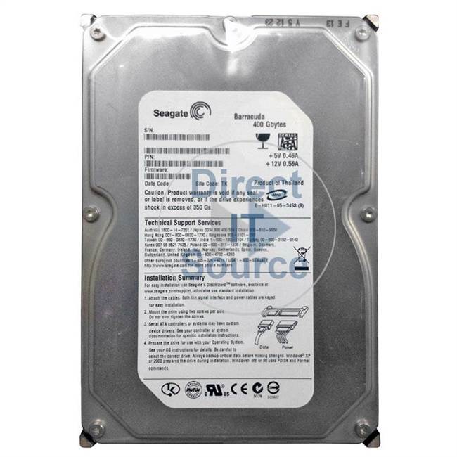 Seagate ST3400633AS-RK - Barracuda 400GB 7200RPM 3.5Inch SATA 3GBPS 16MB Hard Drive